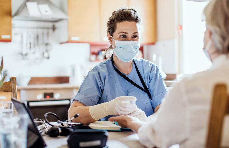 Healthcare worker at home visit